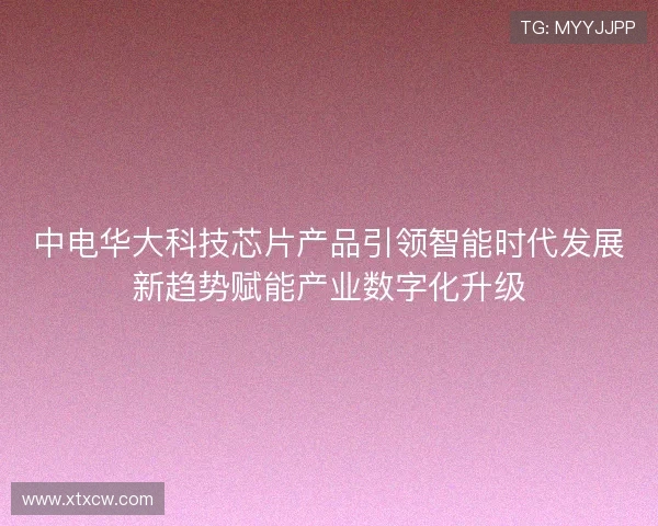 中电华大科技芯片产品引领智能时代发展新趋势赋能产业数字化升级